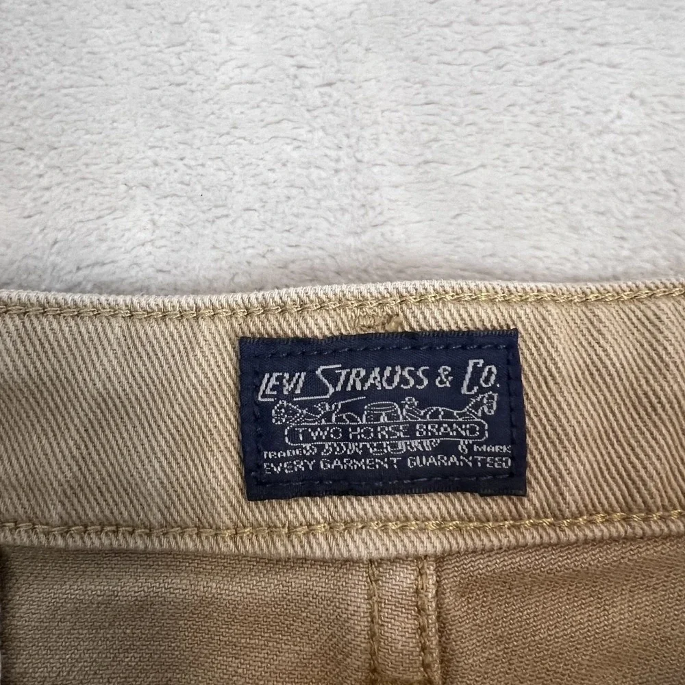 Y2K Levis Cargo Pants Mens 32x32 Tan Tapered Leg Skater Grunge Streetwear Casual